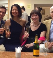 Champagne toast at the Bolshoi Theater before Giselle